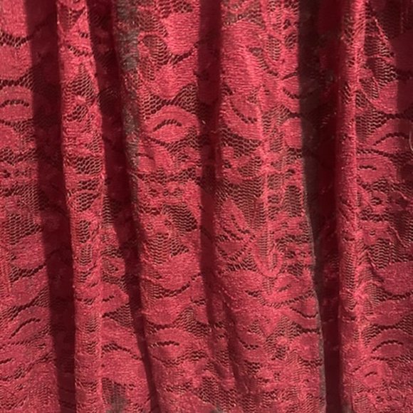 Rue21 Red Floral Lace Mini Dress Size M Sleeveless Ruffle Tiered Hem Scoop Neck - Picture 5 of 7